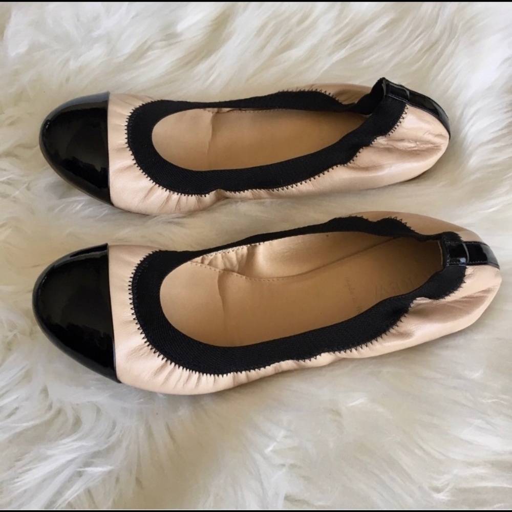 Jcrew Mila leather cap toe flats size 7